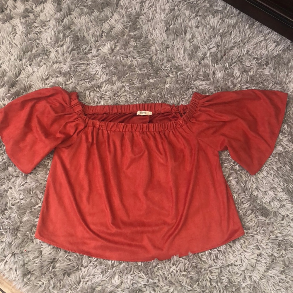 Copper off the shoulder blouse